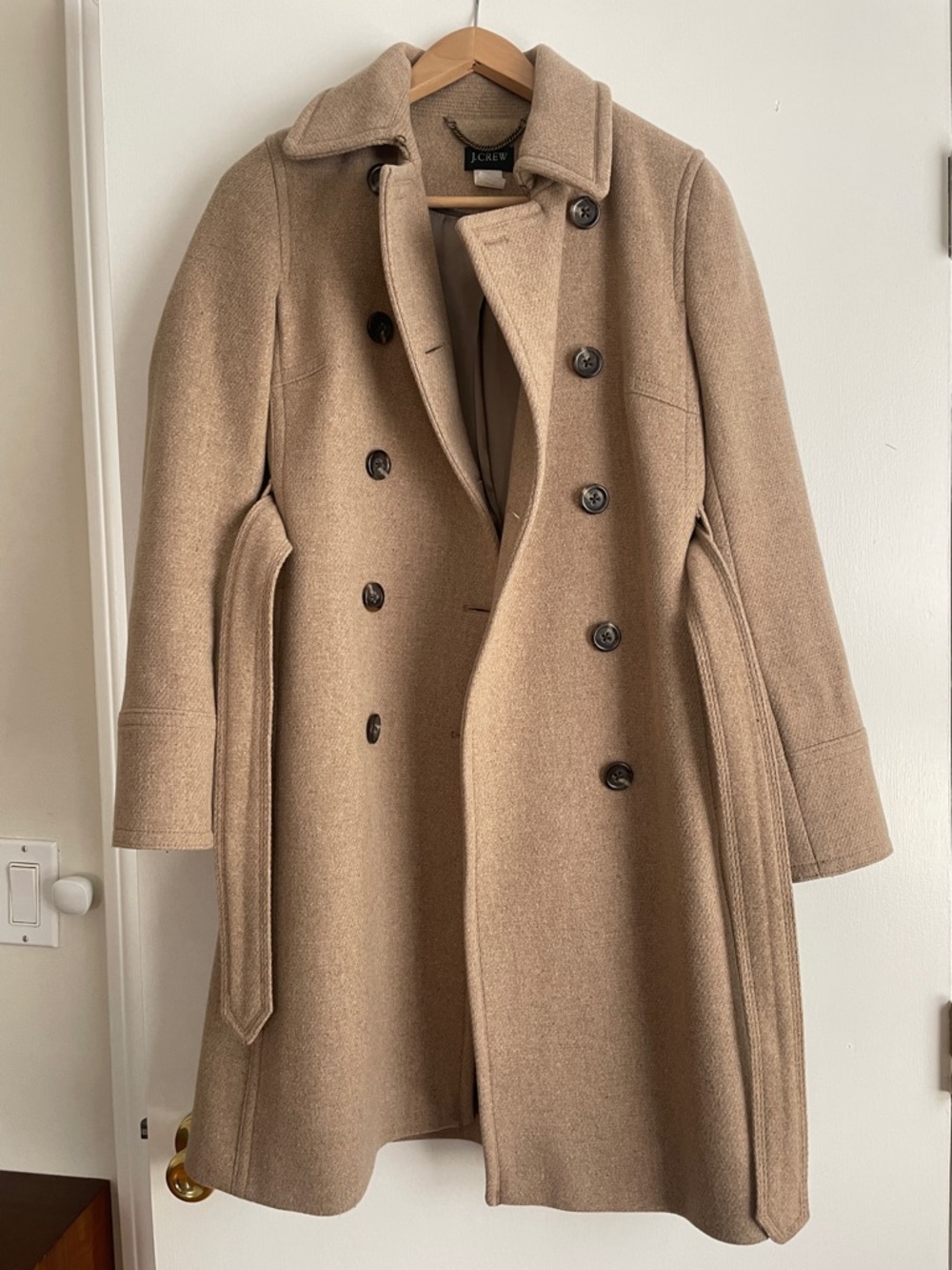 J. Crew Double-Breasted Wool Pea Coat in Camel - Picture 3 of 6